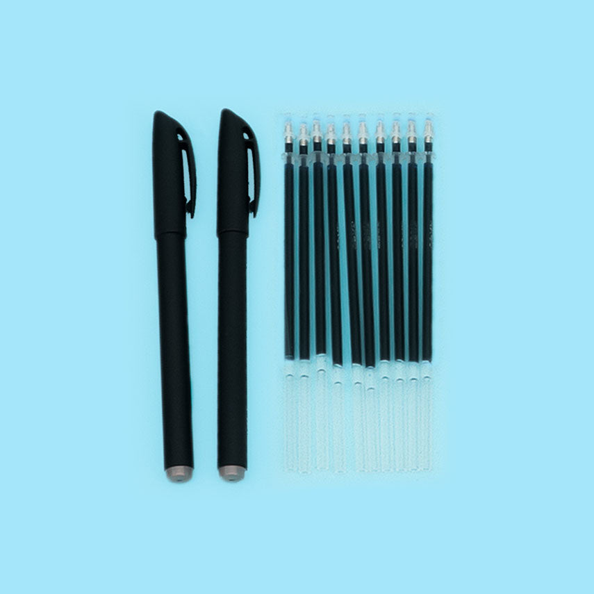 2 penne con inchiostro che scompare + 10 ricariche per penne