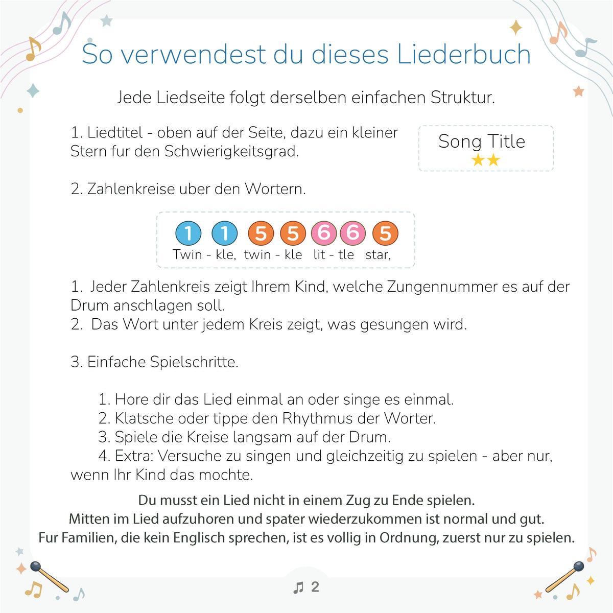 Meine ersten englischen Tongue-Drum-Lieder